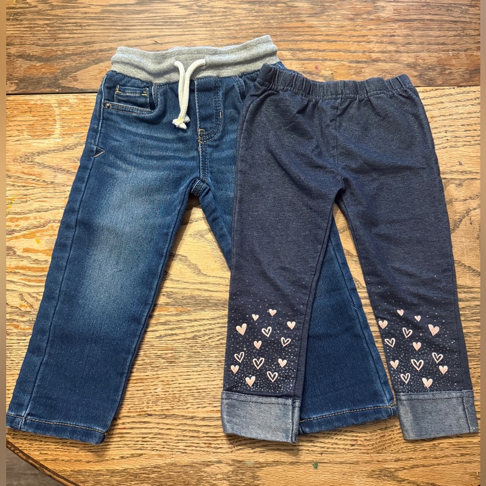 2T stretch jeans & leggings